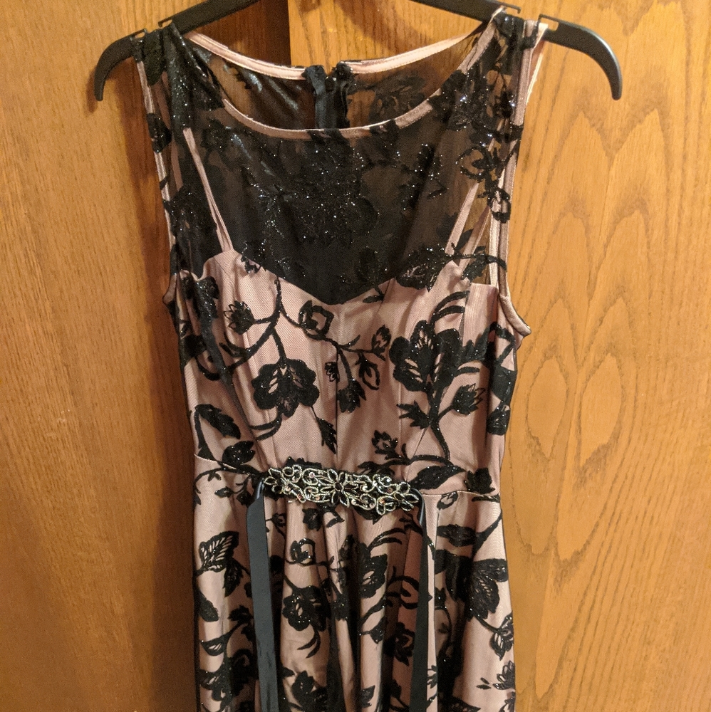 Nude and black homecoming dress